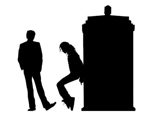 Silhouette of The Doctor and Michael Jackson